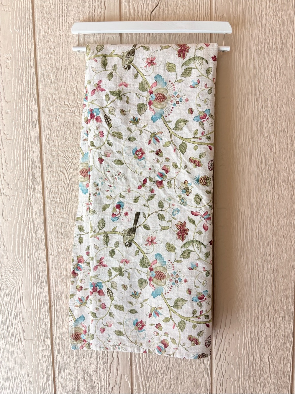 Floral Bird Botanical Cotton Tablecloth Cottagecore